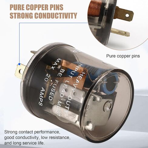 2 pin flasher ، 12 فولت إشارة انعطاف ضوء الإصلاح وميض التتابع ، مقاوم للماء مغلق مصلح قشرة دبوس 2 دبوس التتابع ، Universal لمعظم سيارات الدراجات النارية اليخوت (أسود) in Kuwait
