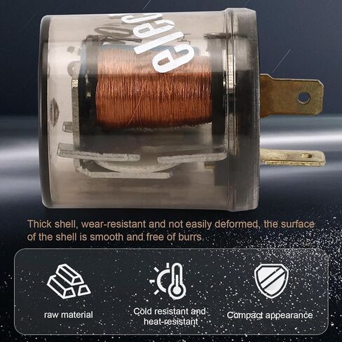 2 pin flasher ، 12 فولت إشارة انعطاف ضوء الإصلاح وميض التتابع ، مقاوم للماء مغلق مصلح قشرة دبوس 2 دبوس التتابع ، Universal لمعظم سيارات الدراجات النارية اليخوت (أسود) in Kuwait