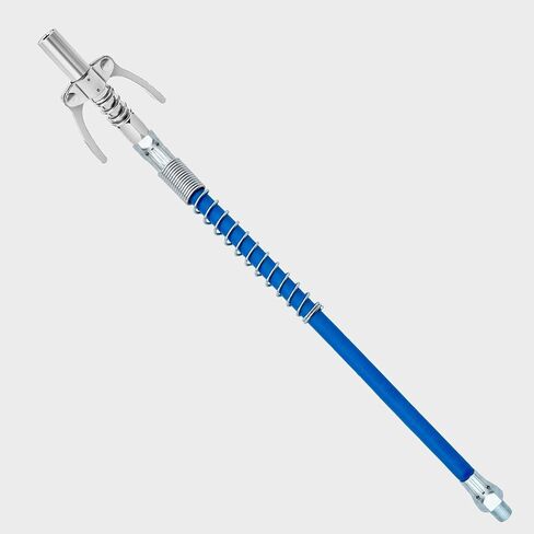 Grease Gun Coupler 1PCS Double Handle with 12" Spring Flex Hose Compatible with 12" Spring Flex Hose for 1/8" NPT Grease Gun Fittings, Quick Release Grease in Saudi Arabia