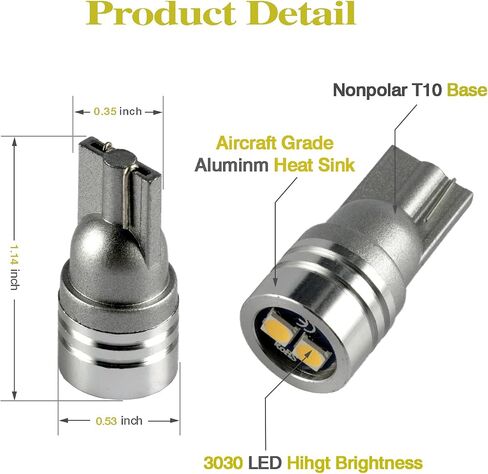 iBrightstar Extremely Bright 3030 Chipsets 168 175 194 2825 W5W T10 Wedge LED Bulbs for License Plate Interior Map Dome Trunk Lights, Blue in Kuwait