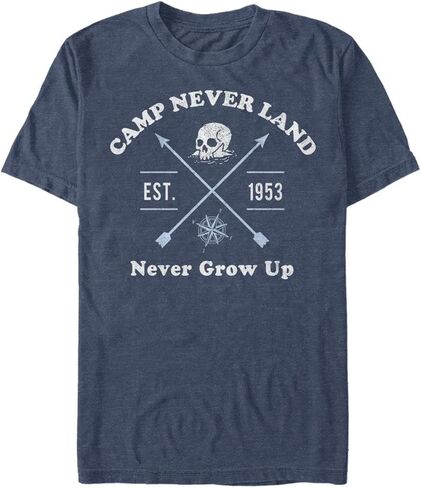 Disney Big & Tall Tinkerbell Never Land Counselor Men's Tops Short Sleeve Tee Shirt, Navy Blue Heather, 4X-Large Tall in Saudi Arabia