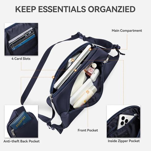 BOSTANTEN Sling Bag for Women Crossbody Bag Travel Cross Body Purse Large Fanny Waist Pack Water-Resistant in Saudi Arabia