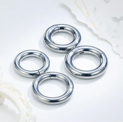 Ruifan Titanium Nose Rings Hoops Septum Rings Nose Clicker Ring Gauges PA Lip Tragus Helix Cartilage Daith Rook Sleeper Earring Body Piercing Jewerly for Women Men 20G 18G 16G 14G 8G 6G 4G 2G 6MM-19MM in Saudi Arabia