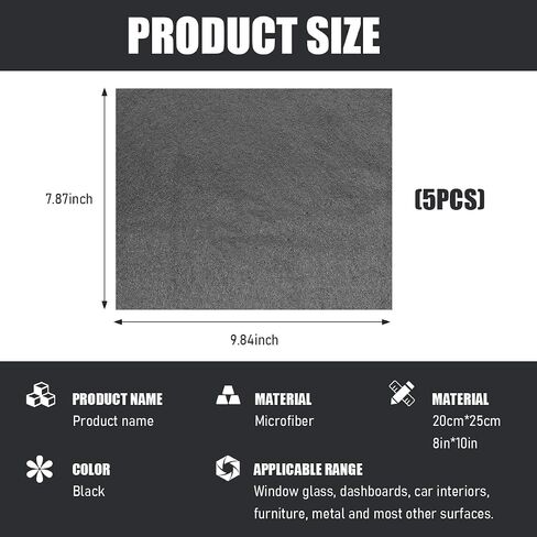 قطعة قماش سحرية سميكة 5 ٪ ، 10 "× 8" تنظيف الألياف الدقيقة من منشفة تلميع خالية in Kuwait