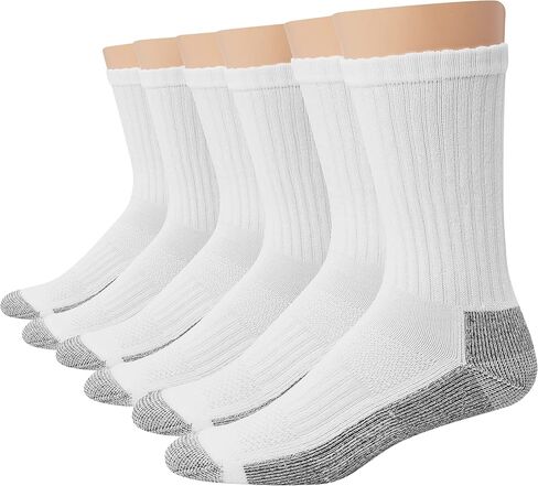Hanes mens Crew Socks, 6-pair Pack Work Sock, Black, 6 12 US in Saudi Arabia