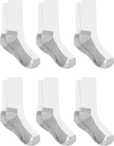 Hanes mens Crew Socks, 6-pair Pack Work Sock, Black, 6 12 US in Saudi Arabia