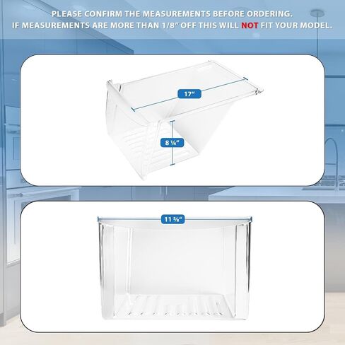 UPGRADED Lifetime Appliance 2 x 240337103 Crisper Bin Compatible with Frigidaire Refrigerator Shelf | Fridge Drawer - 240337100, AP2115741, 240323007 in Saudi Arabia