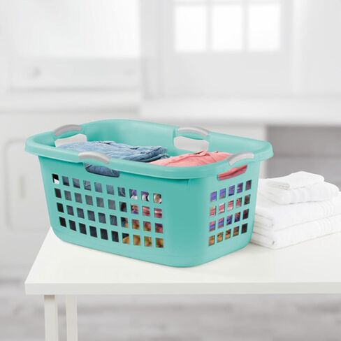 Sterilite Ultra 2 Bushel Plastic Stackable Laundry Clothes Basket Bin with 4 Comfortable Grip Handles and Airflow Holes, White (12 Pack) in Saudi Arabia