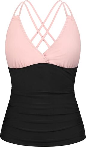 Firpearl Women للنساء underwire Tankini Top فقط v الرقبة الظهر الظهر الظهر in Kuwait