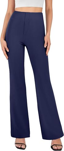 Womens Dress Pants Business Casual Work Pants with Pockets Pull On Flare Office Slacks High Waist Stretchy Trousers in Saudi Arabia