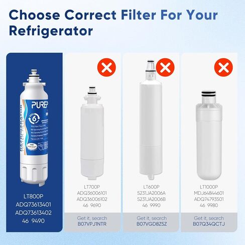 PUREPLUS LT800P NSF 53&42 Certified Replacement for LG ADQ73613401, Kenmore 469490, 9490, ADQ73613402, ADQ736134, LSXS26326S LMXC23746S, LT120F, Refrigerator Water and Air Filter Combo, 3Pack in Saudi Arabia