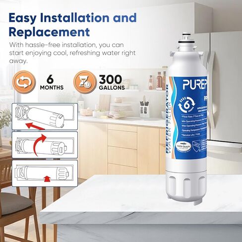 PUREPLUS LT800P NSF 53&42 Certified Replacement for LG ADQ73613401, Kenmore 469490, 9490, ADQ73613402, ADQ736134, LSXS26326S LMXC23746S, LT120F, Refrigerator Water and Air Filter Combo, 3Pack in Saudi Arabia