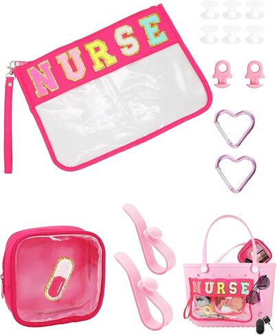 Onism 13PCS Baseball Bogg Bag Accessories Set, Clear Insert Snack Pouch Bags, Croc Bag Organizers with Key Holder, Buttons,Charms and chain,Team Gifts, Makeup Cosmetic Bag for Mom Women Girl(Baseball) in Saudi Arabia