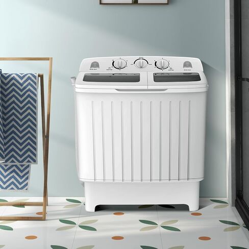 ARLIME Portable Clothes Washing Machine, 17.6lbs Mini Twin Tub Washer & Spinner Dryer Combo Compact Washer (11lbs) & Spin Dryer (6.6lbs) Sets Laundry Machine W/Time Control for Apartments, Dorms, Bathroom or RV Camping in Kuwait
