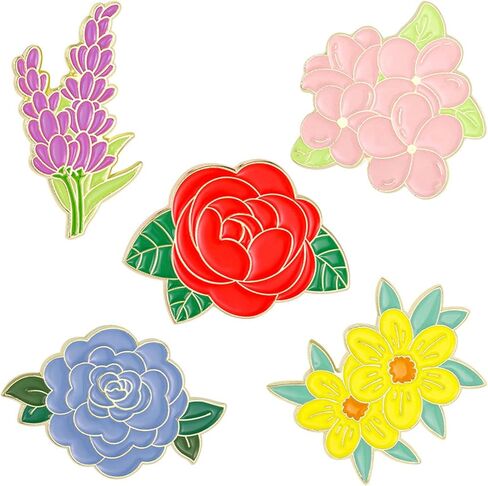 TIDOO Cute Sunflower Flower Enamel Pin Set Anime Lily Plant Pins Aesthetic for Backpacks Clothes Hat Decor Flower Girl Gift in Saudi Arabia