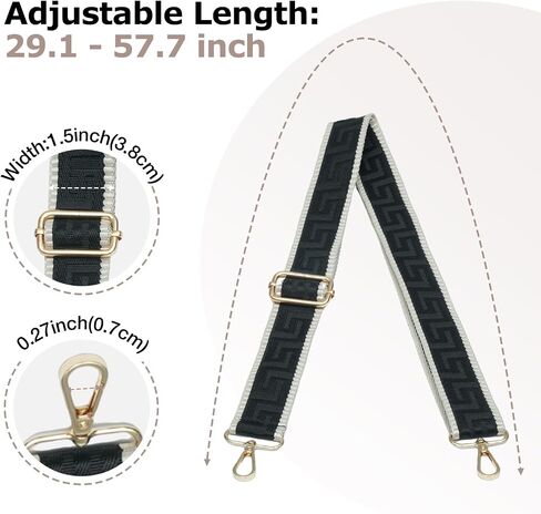 Conworld Purse Strap Replacement Crossbody for Handbag, 1.5" Golden Buckle Wide Canvas Shoulder Strap for Women, Adjustable Bag Straps Replacement in Saudi Arabia
