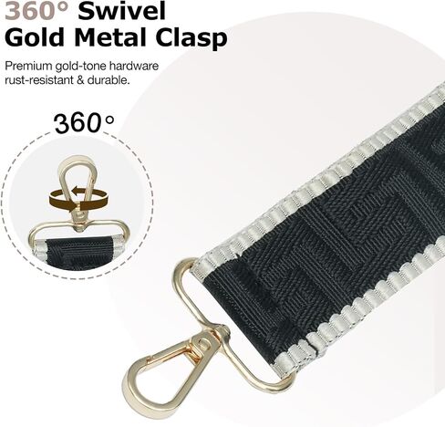Conworld Purse Strap Replacement Crossbody for Handbag, 1.5" Golden Buckle Wide Canvas Shoulder Strap for Women, Adjustable Bag Straps Replacement in Saudi Arabia