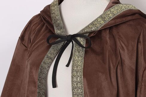 LMYOVE Mens Wizard Robe Costume Renaissance Faire Costume Men Full Length Velvet Cloak with Hood in Saudi Arabia