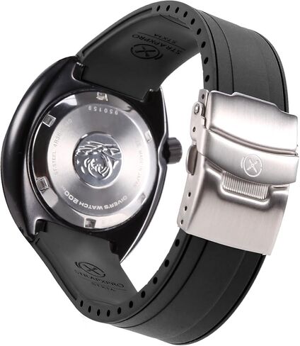 StrapXPro(STX1A) 22mm Watch Bands Men's Rubber Curved-end Watch Strap Replacement for Seiko Prospex Turtle & King Turtle Automatic Dive Watch SRP773, SRP775, SRP777, SPRA21, SRPE03, SRPE05, etc. (Black with Silver Clasp) in Kuwait