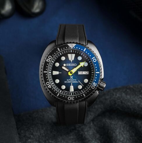 StrapXPro(STX1A) 22mm Watch Bands Men's Rubber Curved-end Watch Strap Replacement for Seiko Prospex Turtle & King Turtle Automatic Dive Watch SRP773, SRP775, SRP777, SPRA21, SRPE03, SRPE05, etc. (Black with Silver Clasp) in Kuwait