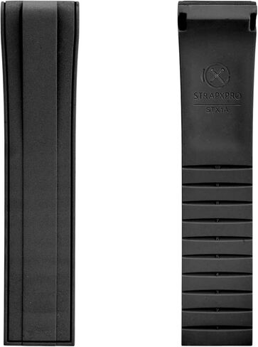 StrapXPro(STX1A) 22mm Watch Bands Men's Rubber Curved-end Watch Strap Replacement for Seiko Prospex Turtle & King Turtle Automatic Dive Watch SRP773, SRP775, SRP777, SPRA21, SRPE03, SRPE05, etc. (Black with Silver Clasp) in Kuwait