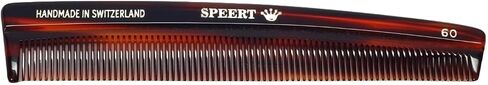 Hand-Made Tortoise Comb | Mustache | All Hair Types: Curly/Straight/Thick/Thin | Hypo-Allergenic Biodegradable Cellulose Acetate | MADE IN SWITZERLAND | 4.65" x 0.83" x 0.28" | #1618 in Saudi Arabia