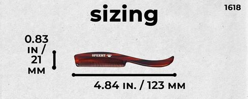 Hand-Made Tortoise Comb | Mustache | All Hair Types: Curly/Straight/Thick/Thin | Hypo-Allergenic Biodegradable Cellulose Acetate | MADE IN SWITZERLAND | 4.65" x 0.83" x 0.28" | #1618 in Saudi Arabia