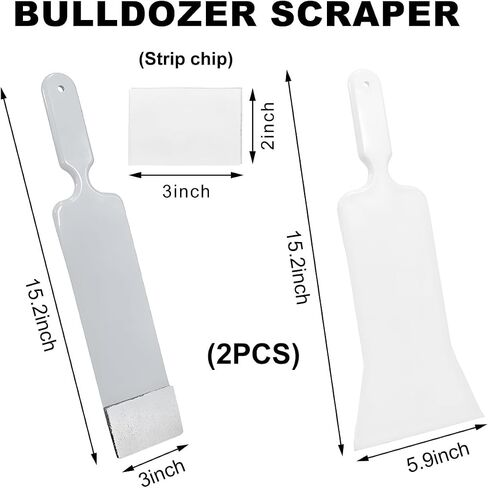 Bulldozer Squeegee, Long Handle Flat Glass Tinting Tools for Automotive Front & Back Window, Plastic Wrapping Windshield Paddle Squeegee for Vehicle Cleaning, Car Accessories (White) in Saudi Arabia
