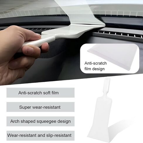 Bulldozer Squeegee, Long Handle Flat Glass Tinting Tools for Automotive Front & Back Window, Plastic Wrapping Windshield Paddle Squeegee for Vehicle Cleaning, Car Accessories (White) in Saudi Arabia