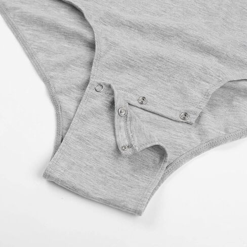 XUNZOO Men Adult Short Sleeve Collared Shirts Cotton Stretch Crotch Button Bodysuit Romper Undershirt in Kuwait