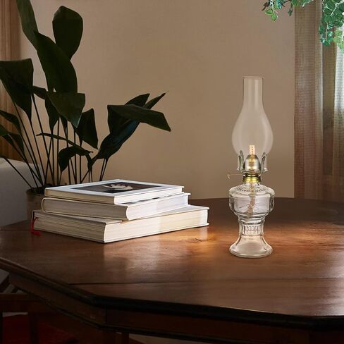 4 Pieces Rustic Oil Lamp Lantern Vintage Glass Kerosene Lamp 12.5'' Antique Chamber Oil Lamps for Indoor Use Home Decor Classic Clear Old Hurricane Lamp for Emergency Lighting in Saudi Arabia