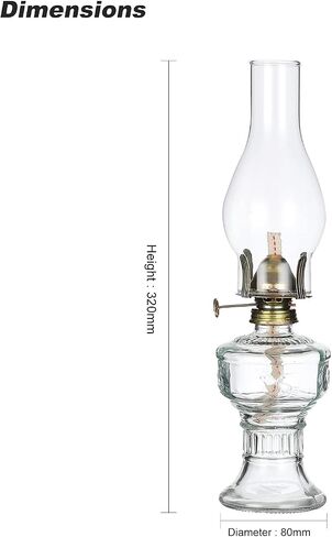 4 Pieces Rustic Oil Lamp Lantern Vintage Glass Kerosene Lamp 12.5'' Antique Chamber Oil Lamps for Indoor Use Home Decor Classic Clear Old Hurricane Lamp for Emergency Lighting in Saudi Arabia