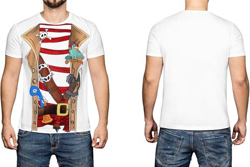 قميص Dangcos Pirate ، المحملات الرسومية للرجال لأزياء الهالوين ، تأثيري ، حفلات ذات طابع قرصنة in Kuwait