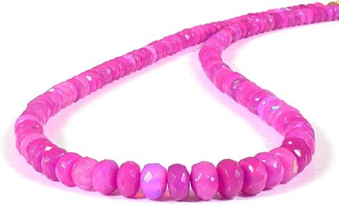 Vatslacreations – 4-5MM AAA Quality Natural Ethiopian Welo Fire Opal Orange Faceted Multi Fire Beads Necklace For Christmas New Year (45CM) in Saudi Arabia