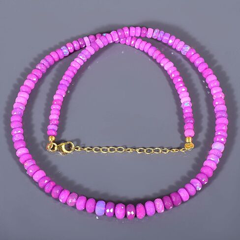 Vatslacreations – 4-5MM AAA Quality Natural Ethiopian Welo Fire Opal Orange Faceted Multi Fire Beads Necklace For Christmas New Year (45CM) in Saudi Arabia