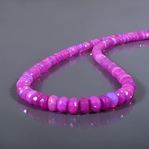 Vatslacreations – 4-5MM AAA Quality Natural Ethiopian Welo Fire Opal Orange Faceted Multi Fire Beads Necklace For Christmas New Year (45CM) in Saudi Arabia