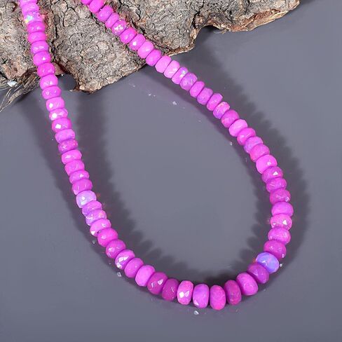 Vatslacreations – 4-5MM AAA Quality Natural Ethiopian Welo Fire Opal Orange Faceted Multi Fire Beads Necklace For Christmas New Year (45CM) in Saudi Arabia