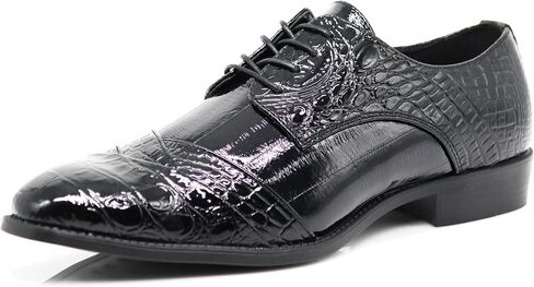 stw Men Men fligator Crocodile Print Oxfords Fashion Lace Up Dress Shoes in Saudi Arabia
