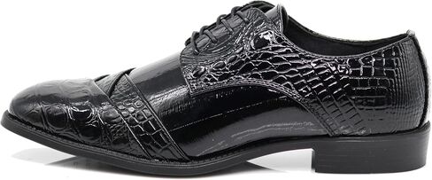stw Men Men fligator Crocodile Print Oxfords Fashion Lace Up Dress Shoes in Saudi Arabia