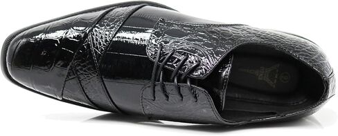 stw Men Men fligator Crocodile Print Oxfords Fashion Lace Up Dress Shoes in Saudi Arabia