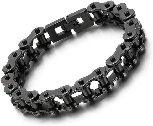 13mm Heavy Punk Rock Men Women Rainbow Bike Biker Motorcycle Chain Bracelet Jewelry Gold Black Stainless Steel Bicycle Bangle Jewelry Silver Polished in Saudi Arabia
