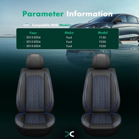 أغطية المقعد الأمامي Scitoo لـ F150،2pcs تغطي مقعد الشاحنات أغطية مقعد جلدية فواك in Saudi Arabia