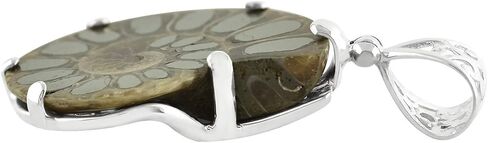 Starborn Sterling Silver Ammonite with Ammolite Inlay Pendant in Saudi Arabia