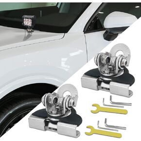 2PCS LED Light Bar Mounting Bracket, Ditch Light Brackets, Universal Adjustable Pillar Hood Work Lamp Mount Clamp Holder, Car Accessories Light Bar Mounts for Off-Road Truck SUV (Black)