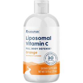 NativePath Liposomal Vitamin C with Amla Extract - 500mg Natural Vitamin C, Egg Lecithin, Orange Flavor, 30 Servings