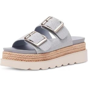 Doeyg Raffia Platform أسافين الصنادل للنساء الصيفي شاطئ شاطئ الرندل مريح الكروشيه القش المنسوجة غير الرسمية