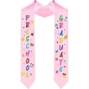 Fumwase Unisex Kindergarten Preschool Graduation Stole Class with Colorful Word 2025 Printed Graduation Sash