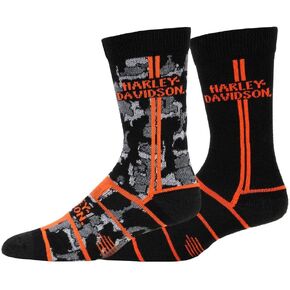 Harley-Davidson Men's 2-Pack Performance Camo & Striped Riding Crew Socks- Gray in Saudi Arabia