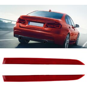 Jaronx Compatible with BMW Rear Bumper Reflector for 3 Series F30 Sedan/F31 Touring M Sport 2013-2018,for BMW 63147847165 63147847166 Left/Right Rear Bumper Red Marker Tail Reflector Light Replacement