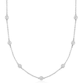 Ross-Simons 2.00 ct. t.w. Moissanite Station Necklace in Sterling Silver